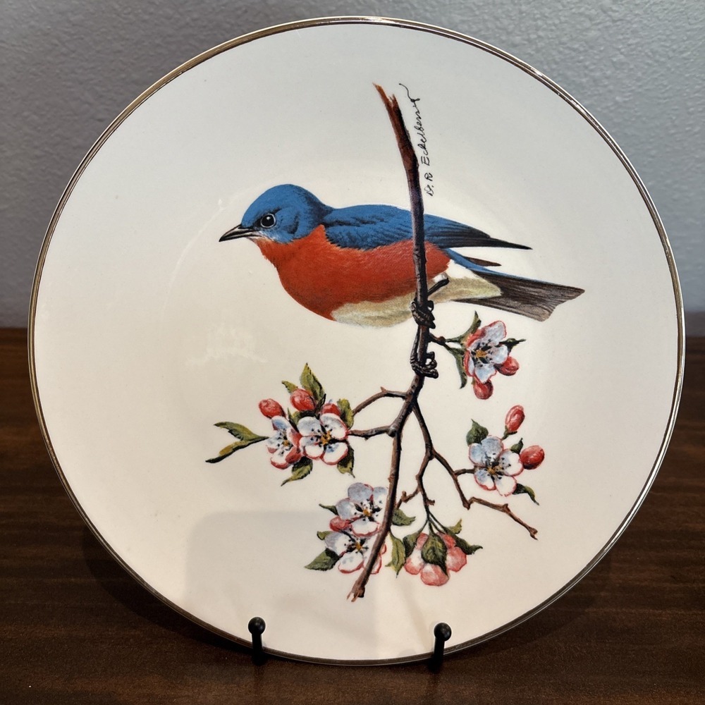 Bluebird Plate Avon Collector North American Songbird By Don Eckelberry